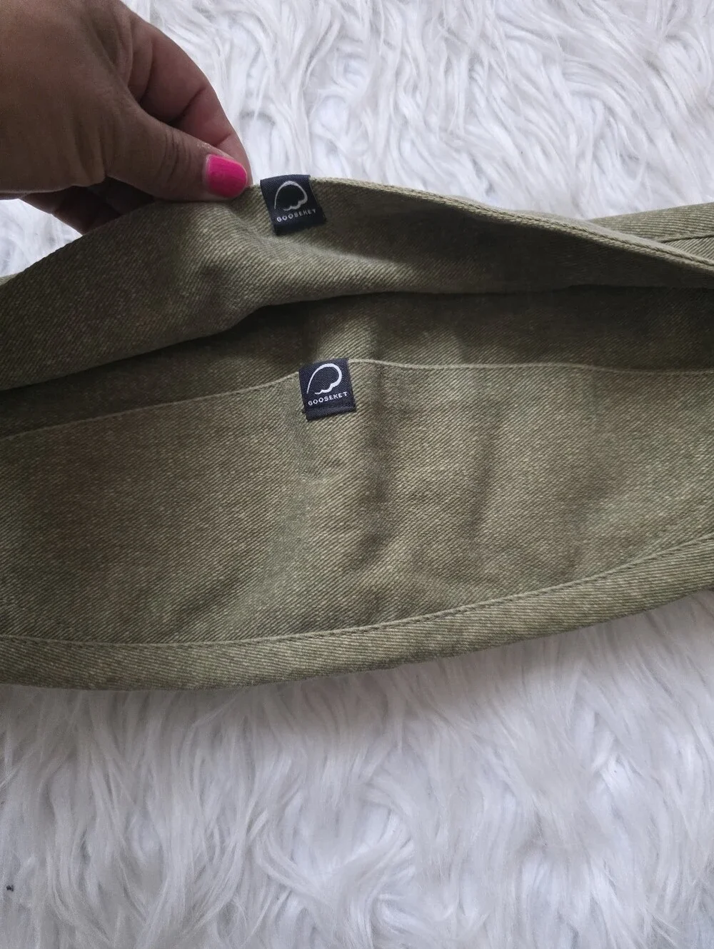 Kids Olive Canvas Waist Pack with Subtle Tab Detail